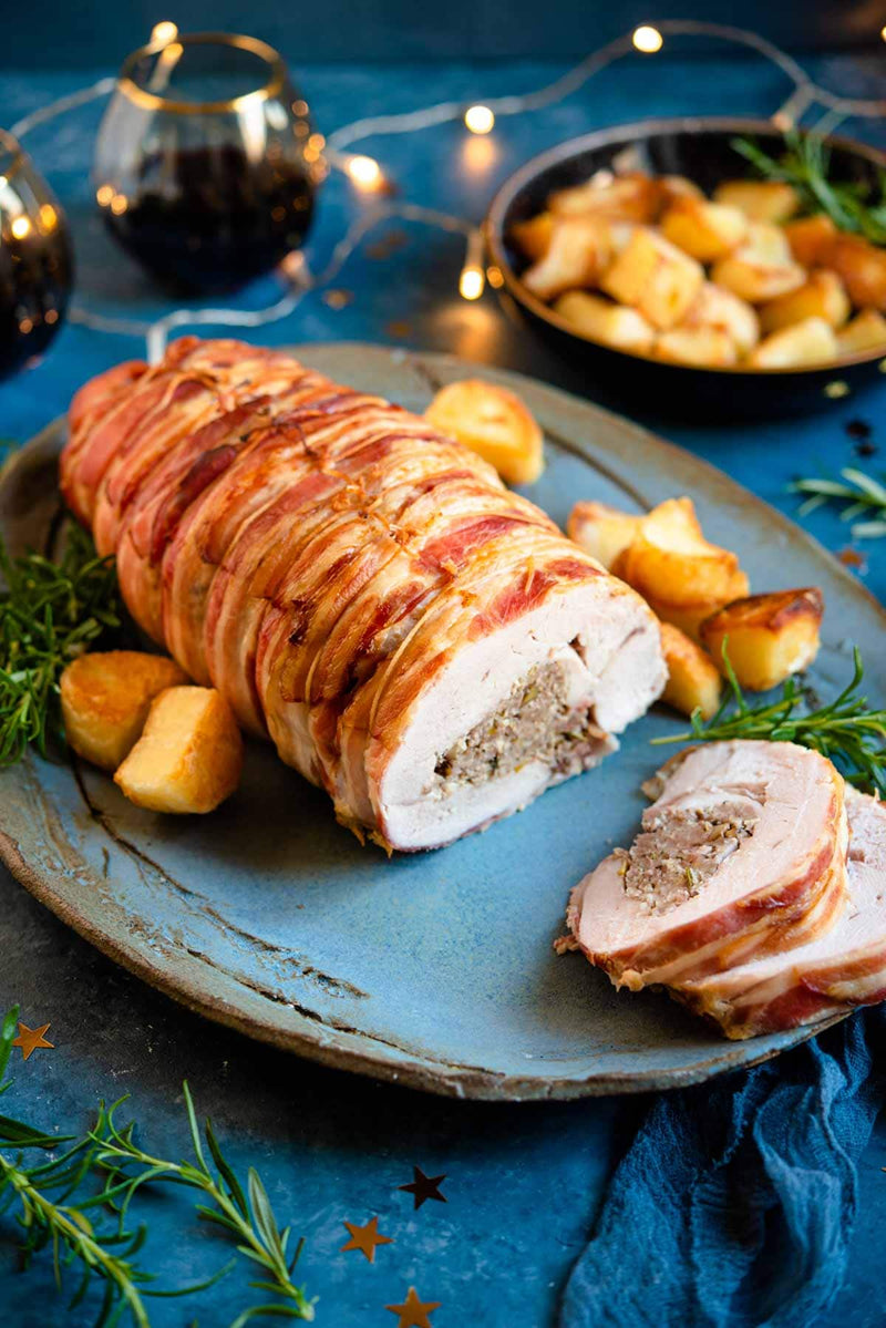 Pre-order stuffed Turkey breast roast wrapped in bacon ~ 2kg