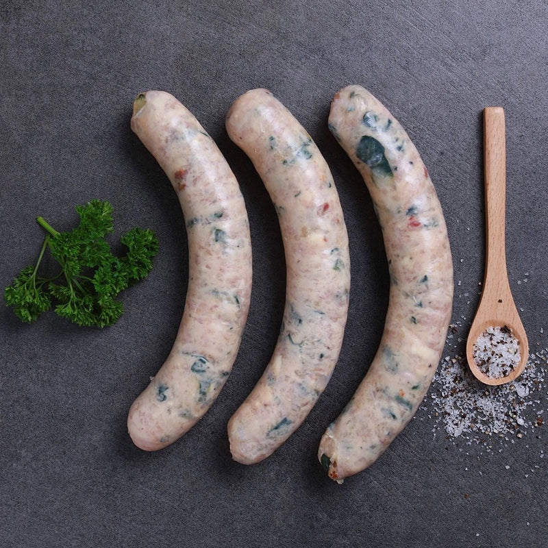 Chicken, spinach and feta sausages - 1 kg